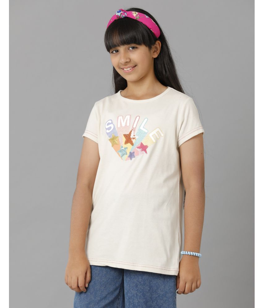     			Under Fourteen Only Off White Cotton Girls Top ( Pack of 1 )