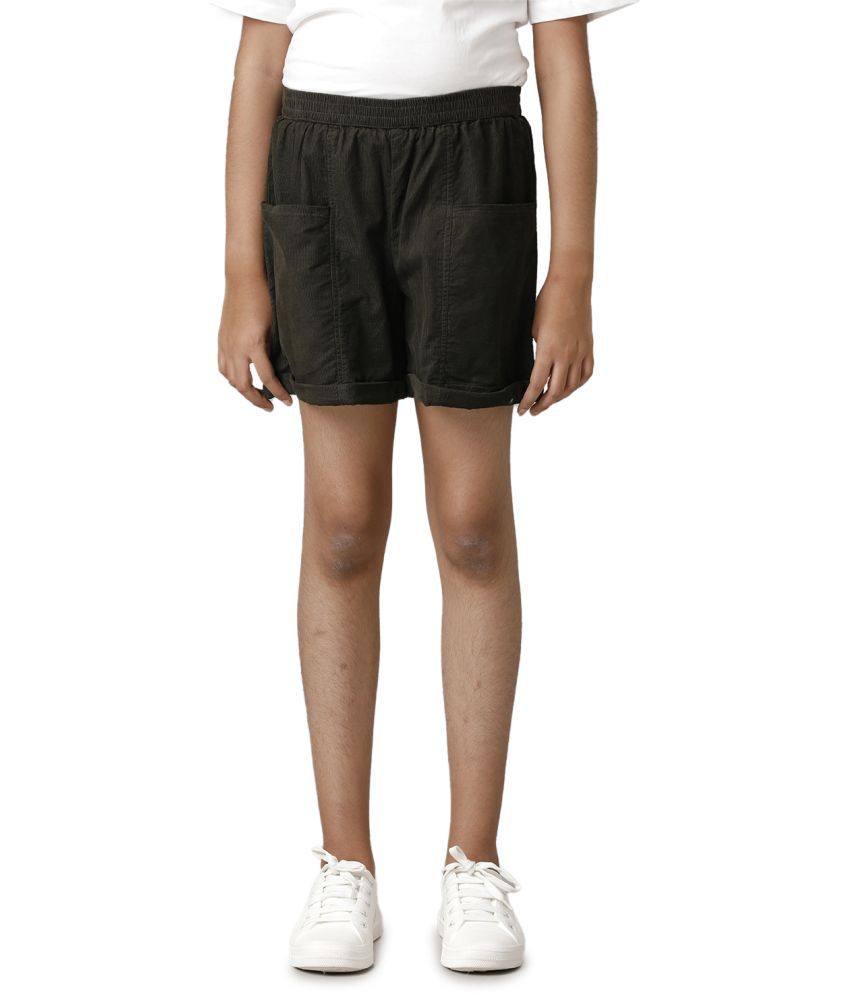     			Under Fourteen Only - Olive Cotton Girls Shorts ( Pack of 1 )