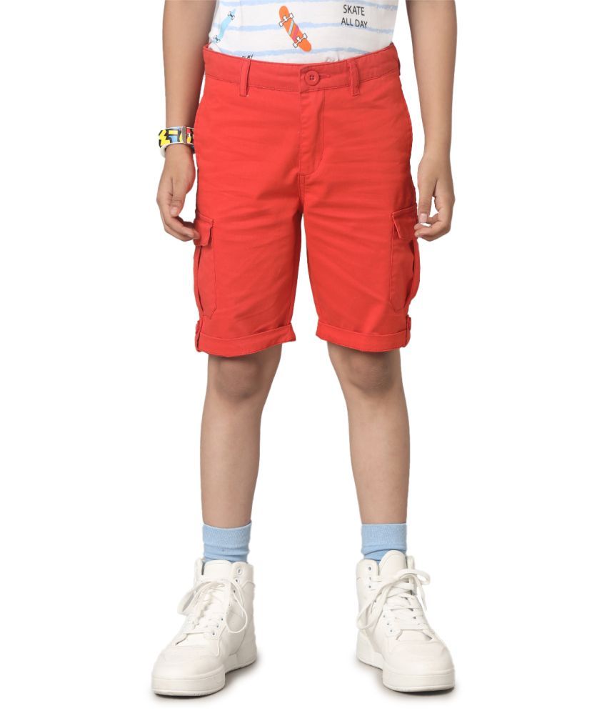     			Under Fourteen Only Pack of 1 Cotton Shorts For Boys ( Orange )