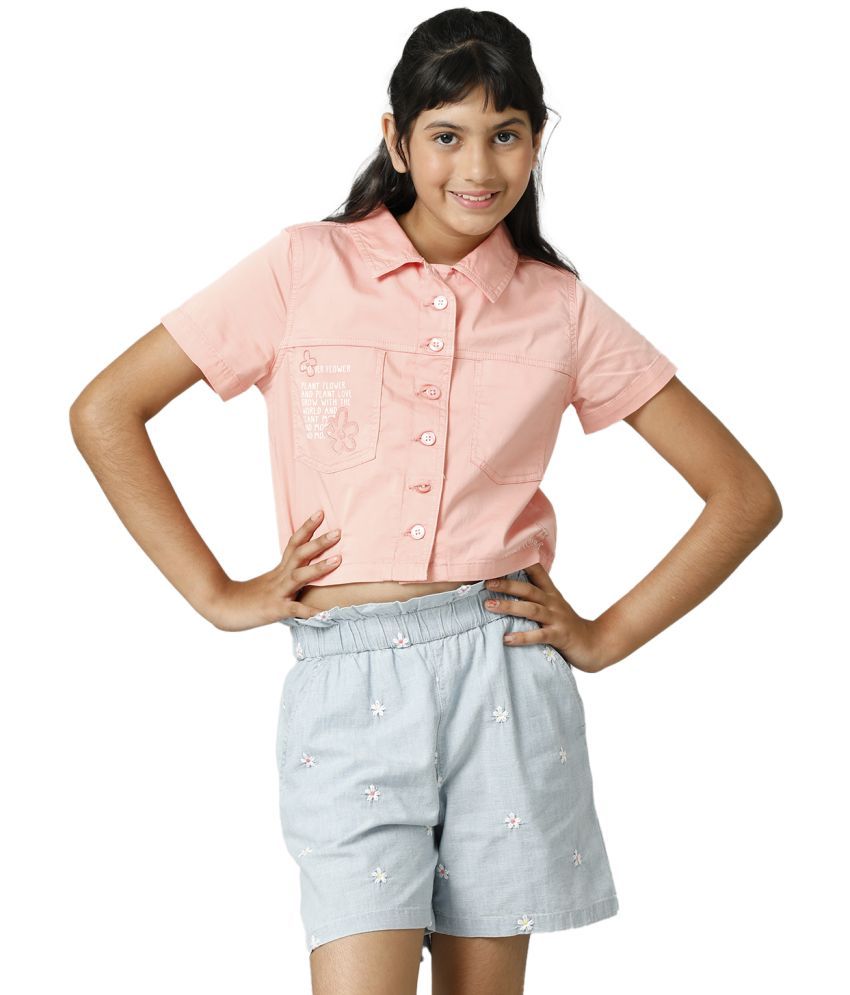     			Under Fourteen Only Pink Cotton Girls Top ( Pack of 1 )