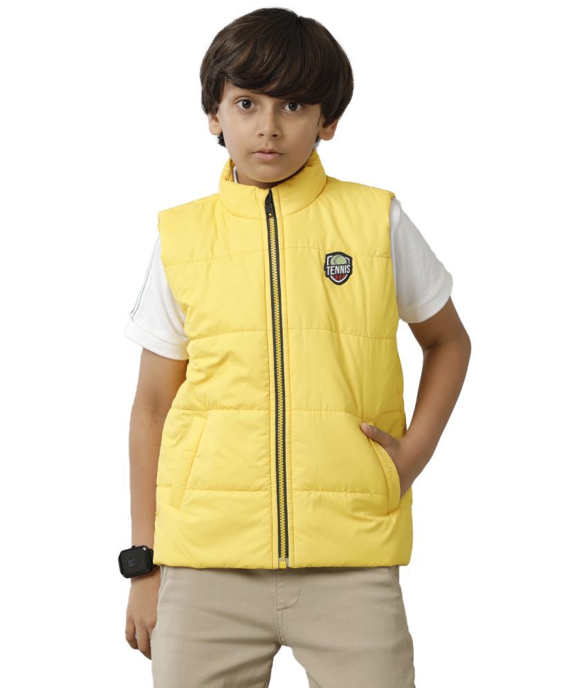     			Under Fourteen Only Boys Polyester Casual Jacket ( Yellow , Pack of 1 )