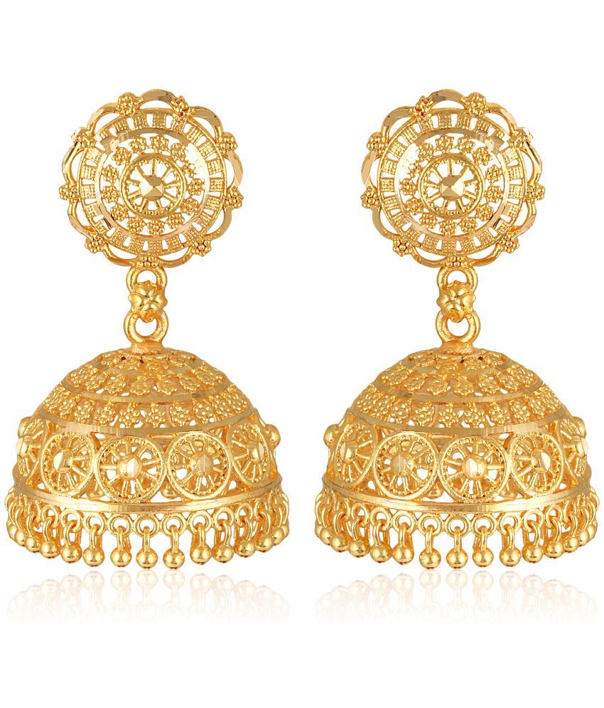     			VIVASTRI Golden Jhumki Earrings ( Pack of 1 )