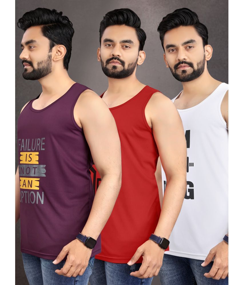     			Pack of 3 allan peter Cotton Blend Men's Vest ( Multicolor )