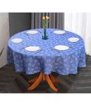 Oasis Hometex Jacquard Cotton 6 Seater Round Table Cover ( 102 x 102 ) cm Pack of 1 Blue