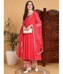 Vaamsi Silk Blend Embroidered Kurti With Palazzo Women's Stitched Salwar Suit - Pink ( Pack of 1 )