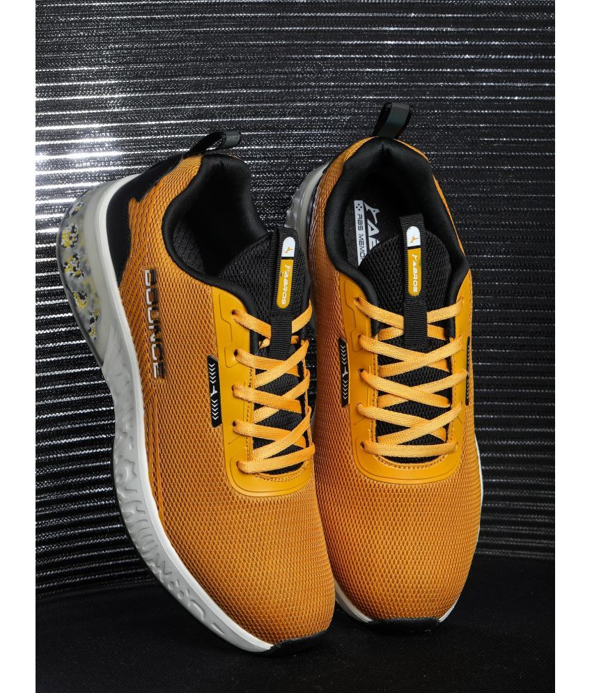     			Abros BOUNCE Mustard Men's Sports Running Shoes