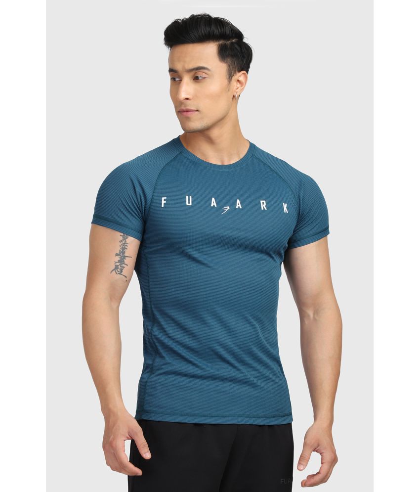     			Fuaark Blue Polyester Slim Fit Men's Sports T-Shirt ( Pack of 1 )