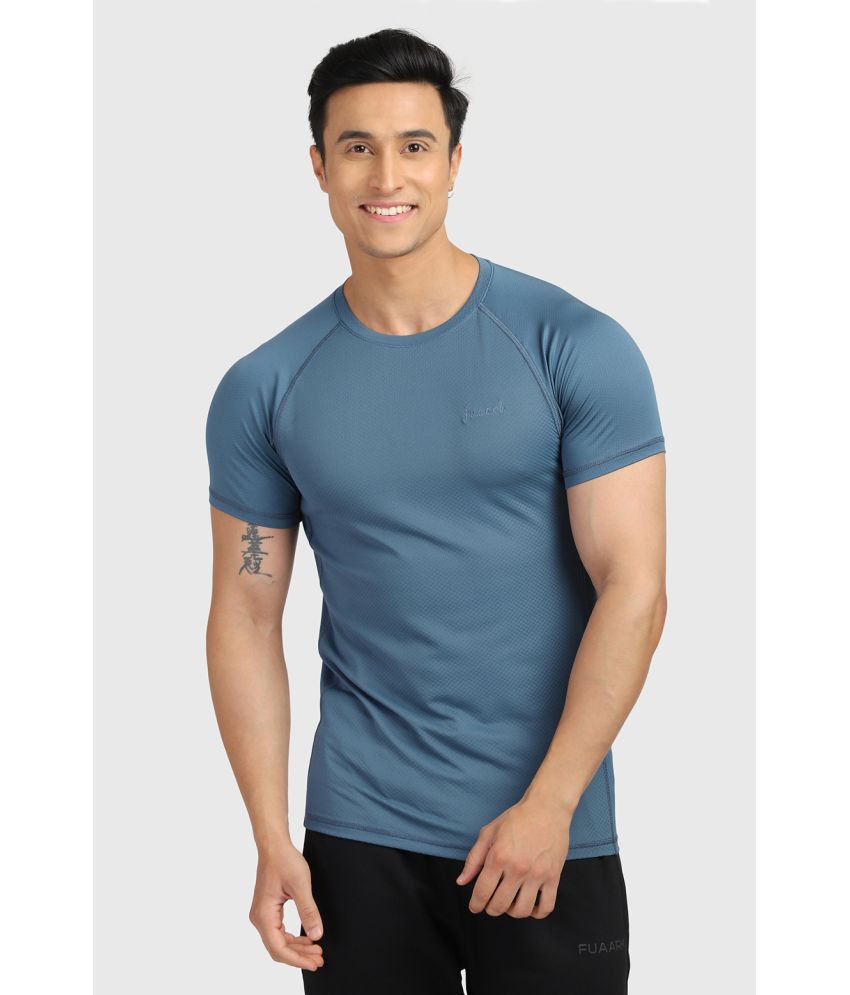     			Fuaark Blue Polyester Slim Fit Men's Sports T-Shirt ( Pack of 1 )