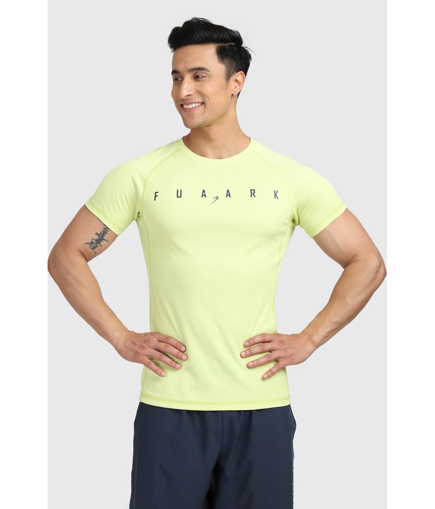     			Fuaark Lime Green Polyester Slim Fit Men's Sports T-Shirt ( Pack of 1 )