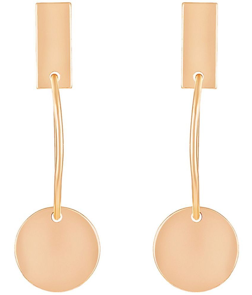     			LUV FASHION Rose Gold Drop Earrings ( Pack of 1 )