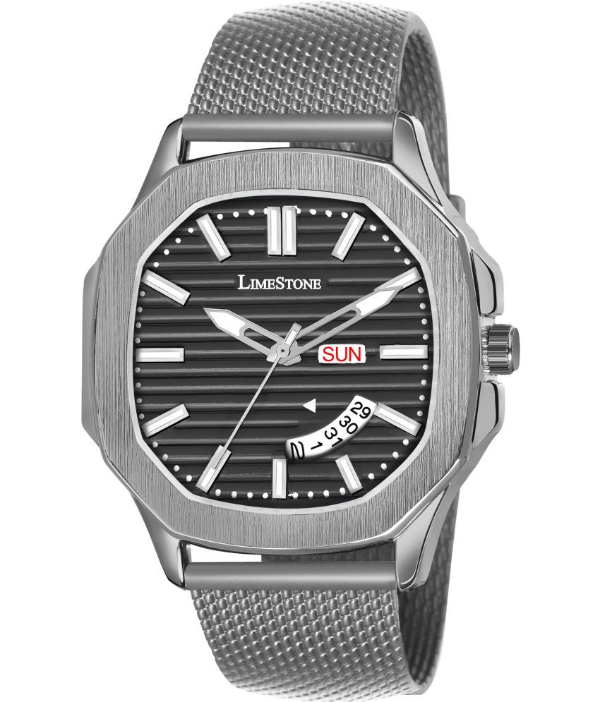     			LimeStone Light Grey Silicon Analog Men's Watch