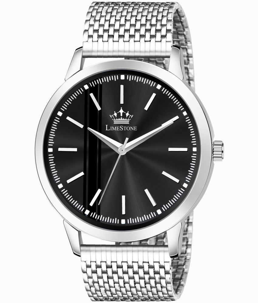     			LimeStone Silver Stainless Steel Analog Men's Watch