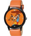 LimeStone Orange PU Analog Men's Watch