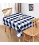 Oasis Hometex Checks Cotton 2 Seater Square Table Cover ( 102 x 102 ) cm Pack of 1 Blue