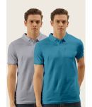 TAB91 Pack of 2 Cotton Blend Regular Fit Solid Half Sleeves Men's Polo T Shirt ( Light Grey )