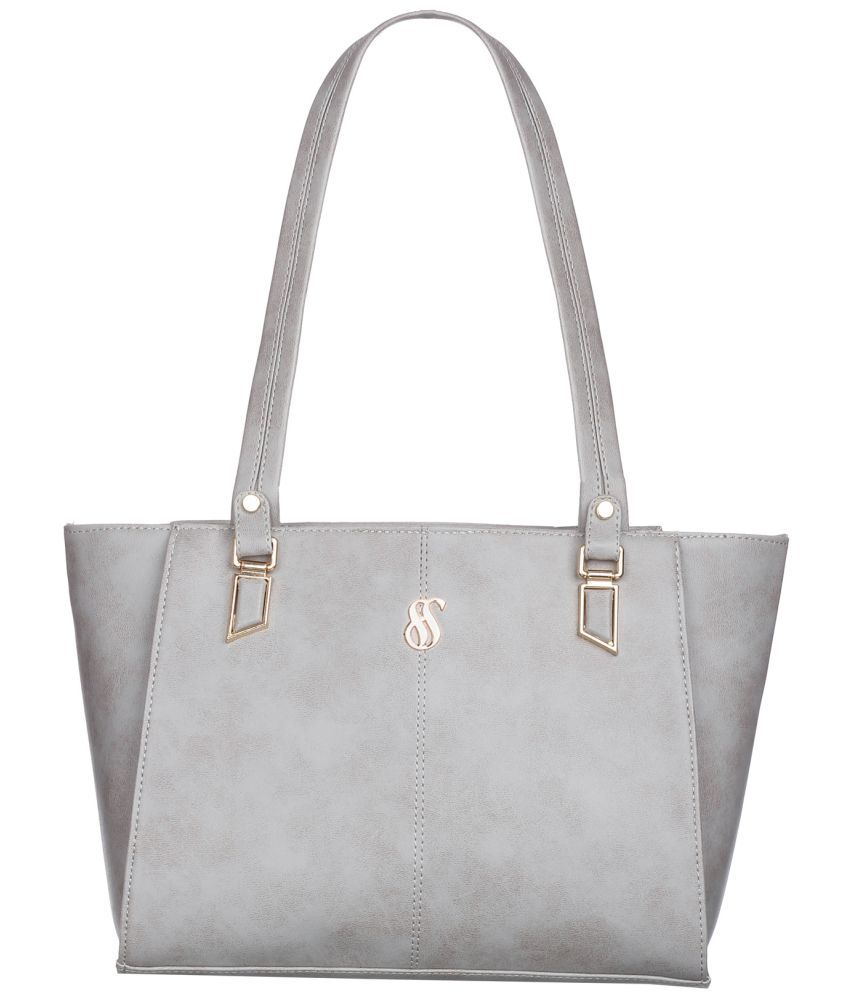     			Fostelo Light Grey PU Shoulder Bag