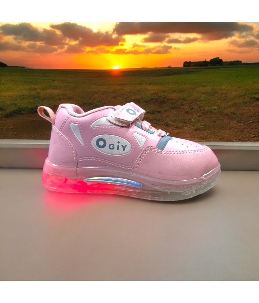     			GLOBIN - Pink Girl's LED Shoes ( 1 Pair )