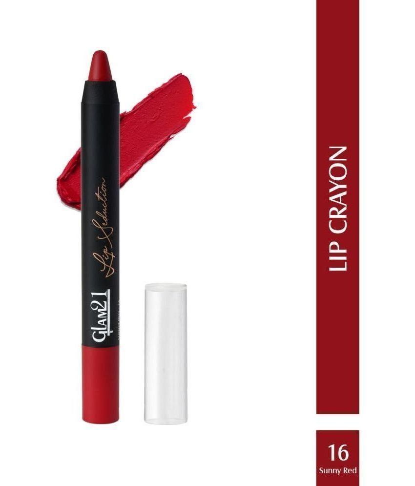     			Glam21 Lip Seduction Non- Transfer Crayon Lipstick With Creamy Matte Formula 2.8gm Sunny Red-16