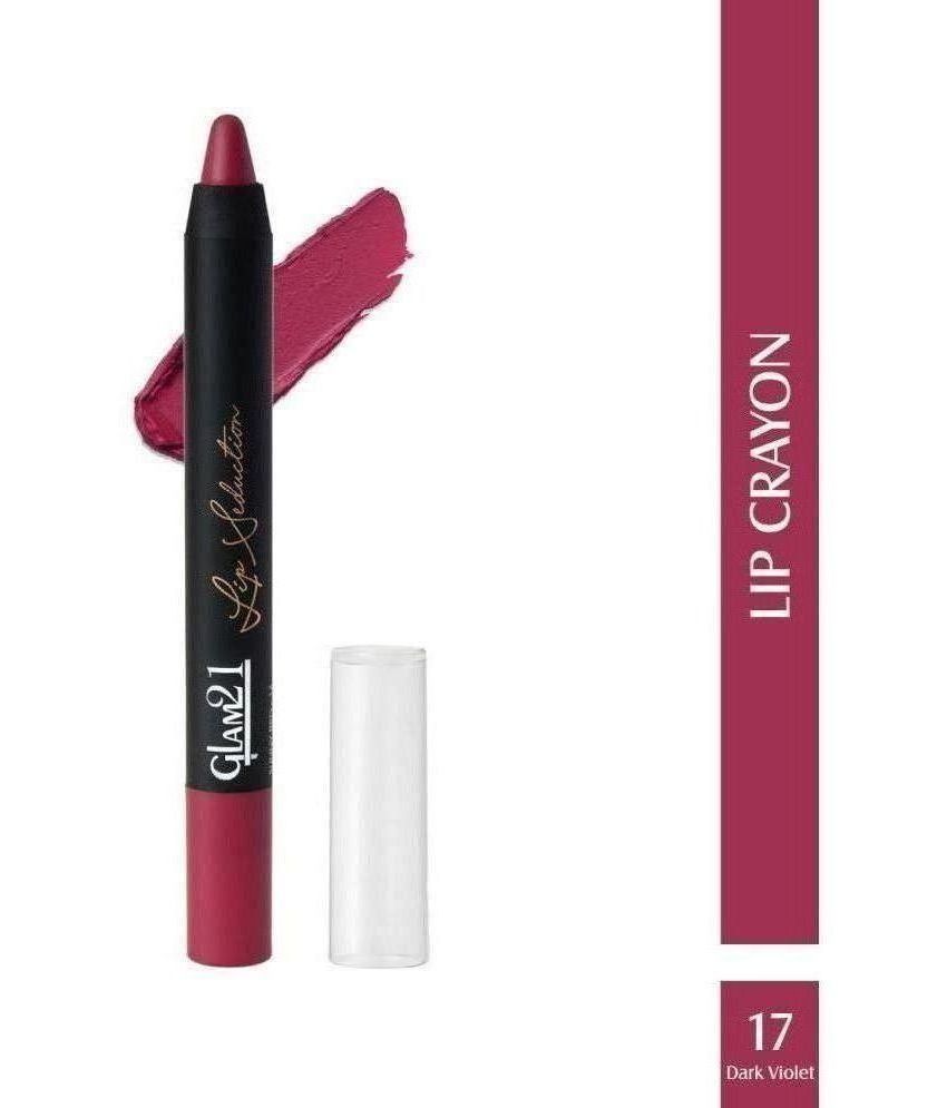     			Glam21 Lip Seduction Non- Transfer Crayon Lipstick With Creamy Matte Formula 2.8gm Dark Violet-17