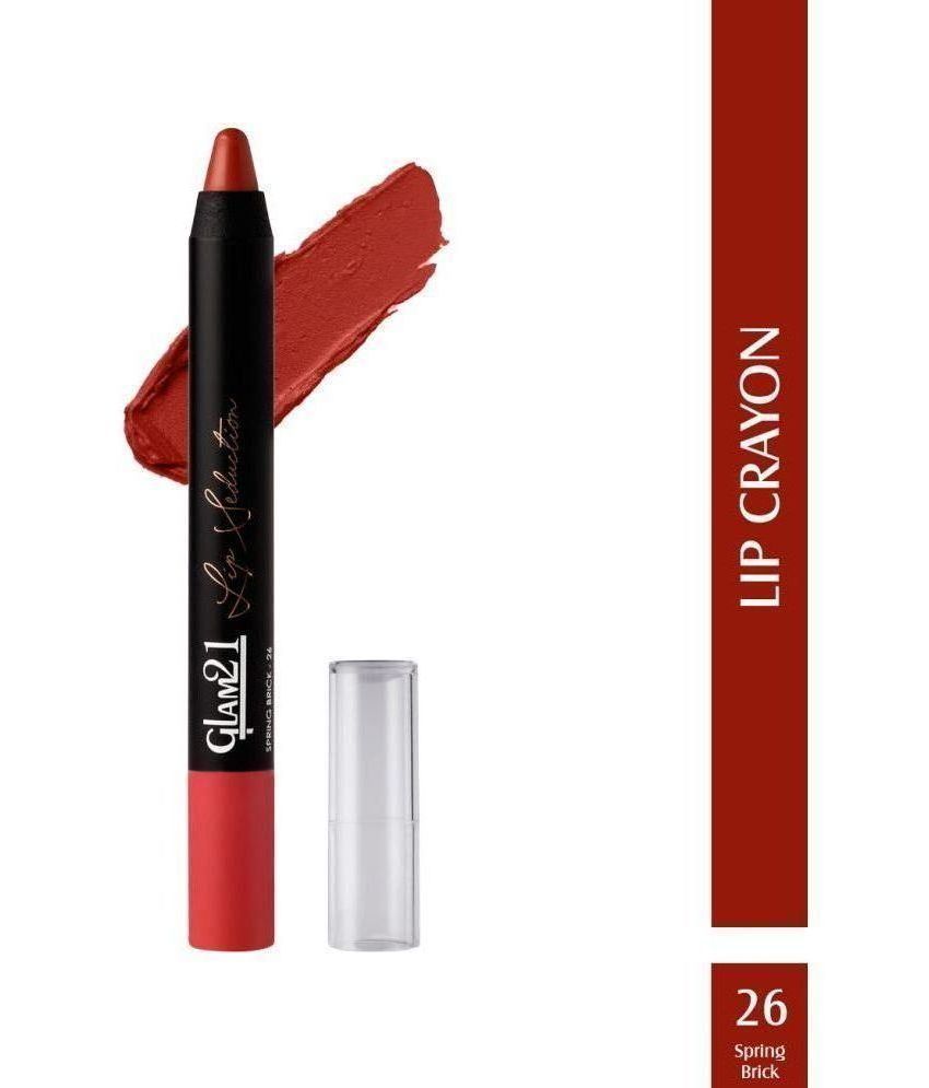     			Glam21 Lip Seduction Non- Transfer Crayon Lipstick With Creamy Matte Formula 2.8gm Spring Brick-26