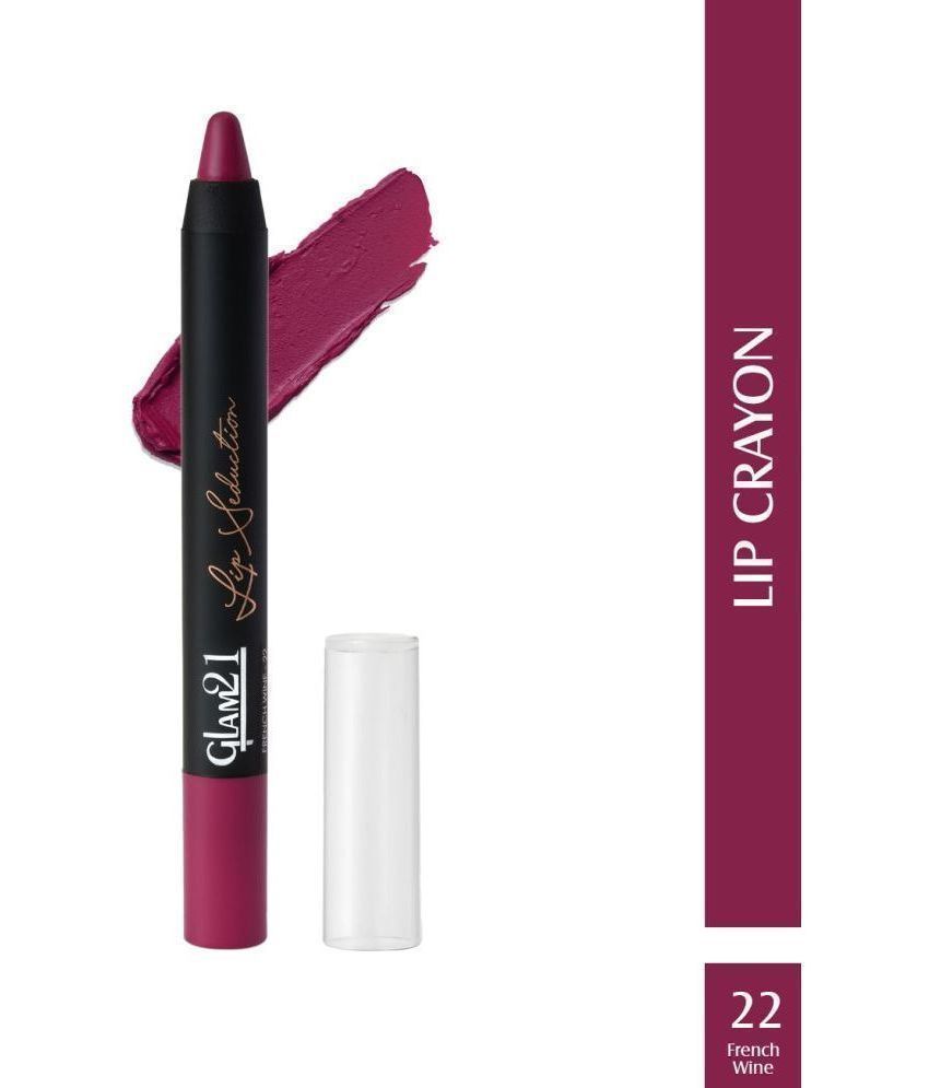     			Glam21 Lip Seduction Non- Transfer Crayon Lipstick With Creamy Matte Formula 2.8gm French Wine-22