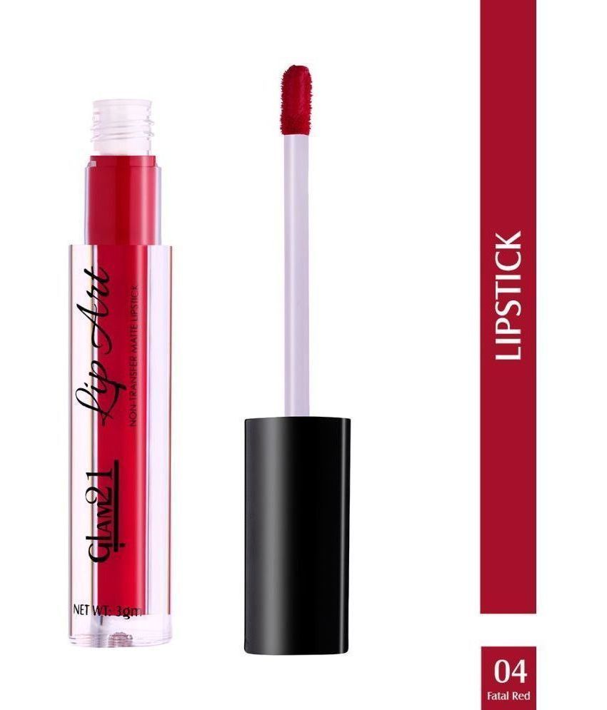     			Glam21 Lip Art Longlasting Non-Transfer Matte Liquid Lipstick Water & SmudgeProof 3gm Red Haute-04