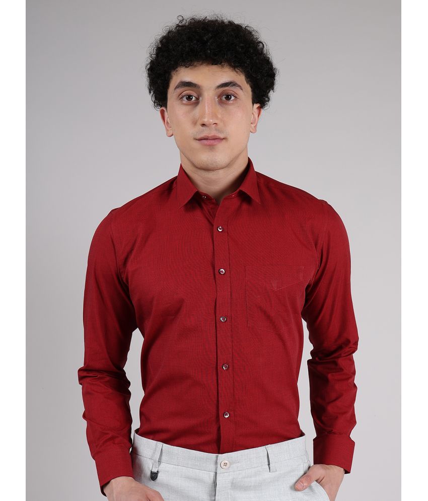     			Hoffmen Linen Regular Fit Full Sleeves Men's Formal Shirt - Red ( Pack of 1 )