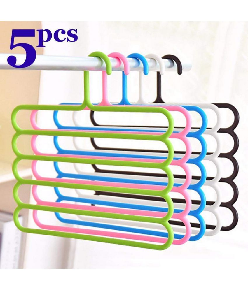     			Home Lane Plastic Standard Clothes Hangers ( Pack of 5 )