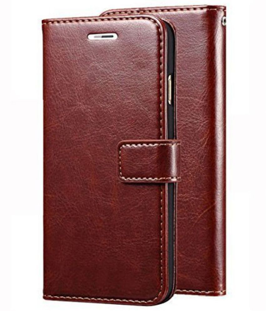     			Kosher Traders Brown Flip Cover Artificial Leather Compatible For Vivo Y21 ( Pack of 1 )