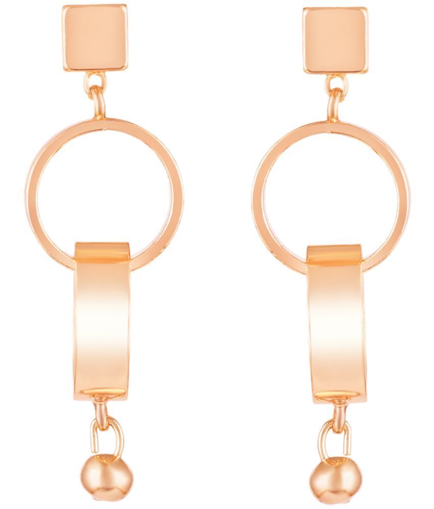     			LUV FASHION Rose Gold Drop Earrings ( Pack of 1 )