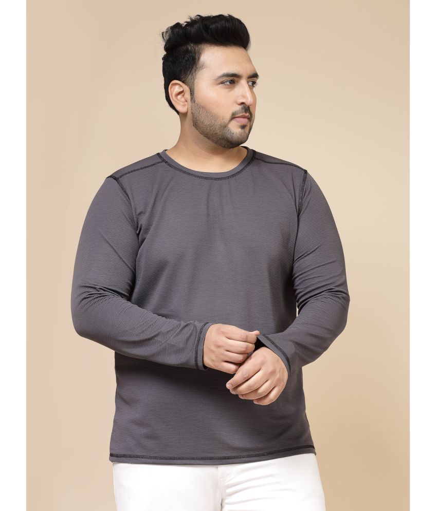     			Rigo Polyester Slim Fit Solid Full Sleeves Men's T-Shirt - Charcoal ( Pack of 1 )