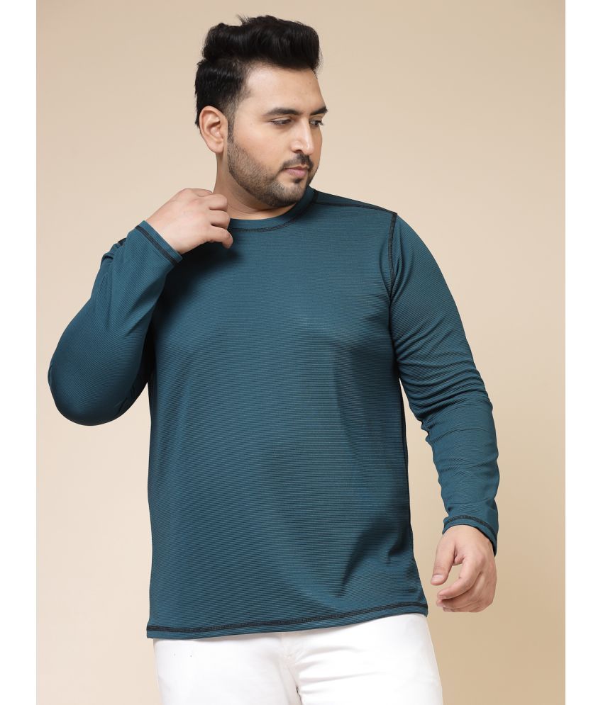     			Rigo Polyester Slim Fit Solid Full Sleeves Men's T-Shirt - Teal ( Pack of 1 )