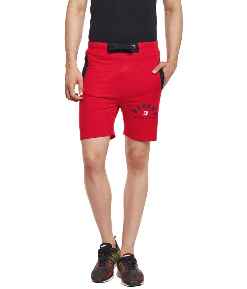     			Rodamo Red Cotton Men's Shorts ( Pack of 1 )