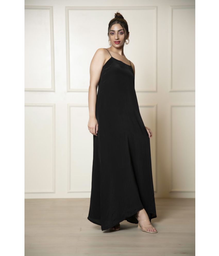     			Urban Sundari Crepe Solid Full Length Women's Fit & Flare Dress - Black ( Pack of 1 )