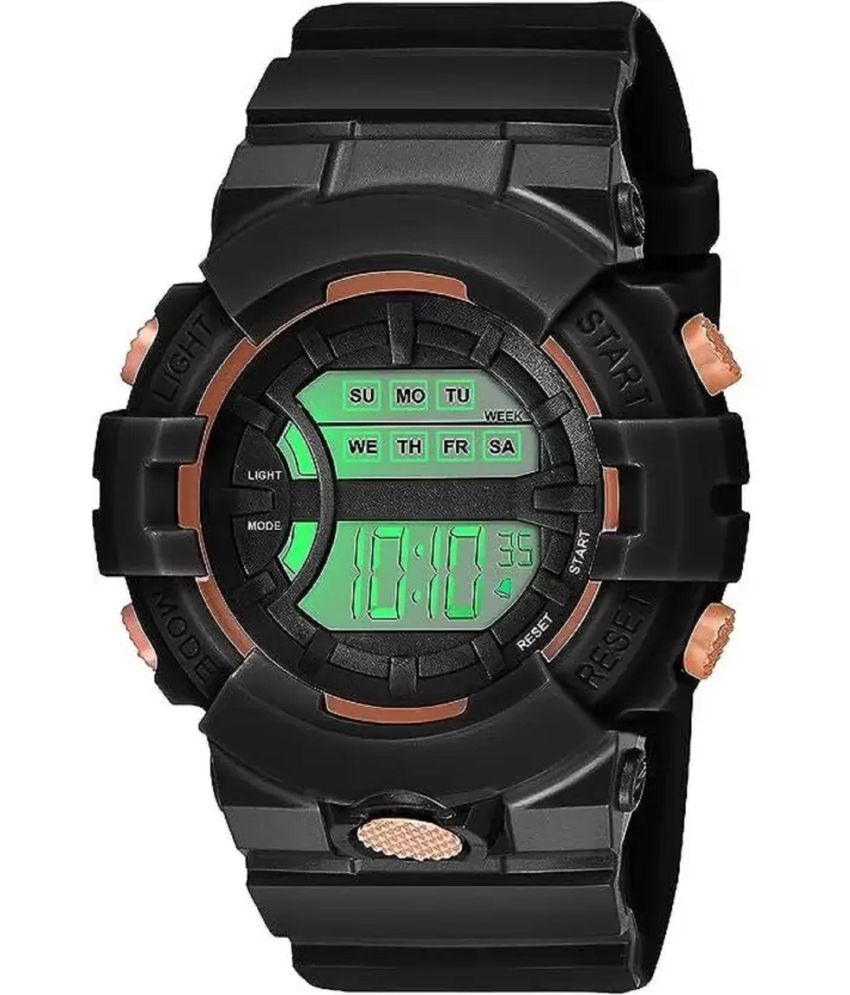     			Viser Black Silicon Digital Womens Watch