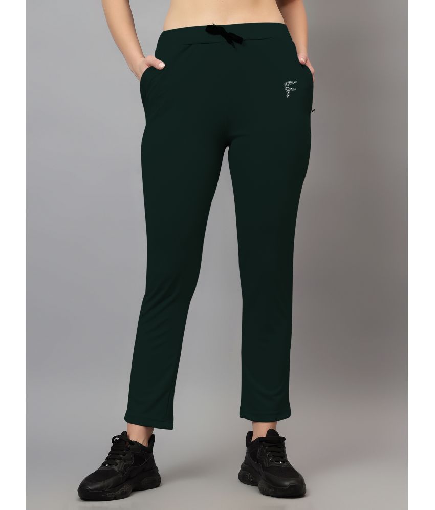     			Diaz Olive Green Lycra Women's Gym Trackpants ( Pack of 1 )