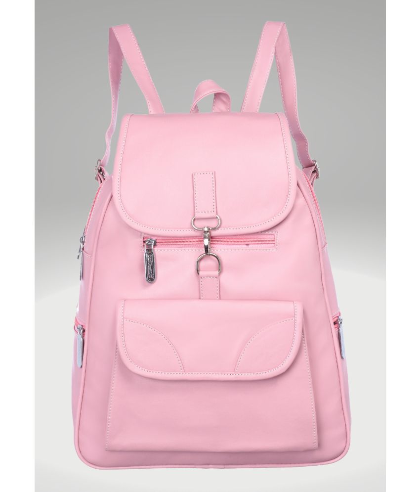     			FD Fashion Pink PU Backpack