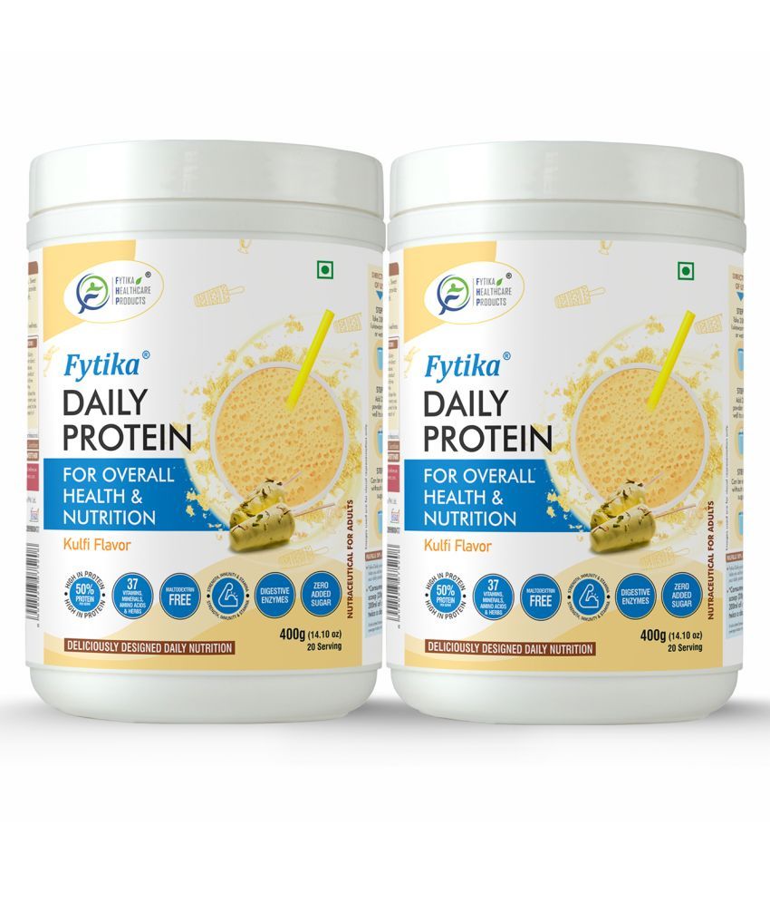     			FYTIKA Daily Protein powder Kulfi flavour- 2x400G, (Pack of 2)