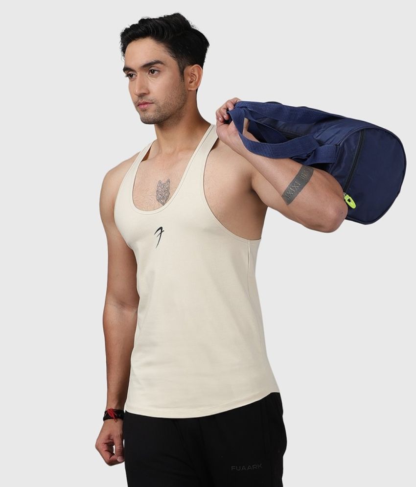     			Fuaark Cotton Men's Vest ( Beige ) Legacy Stringer