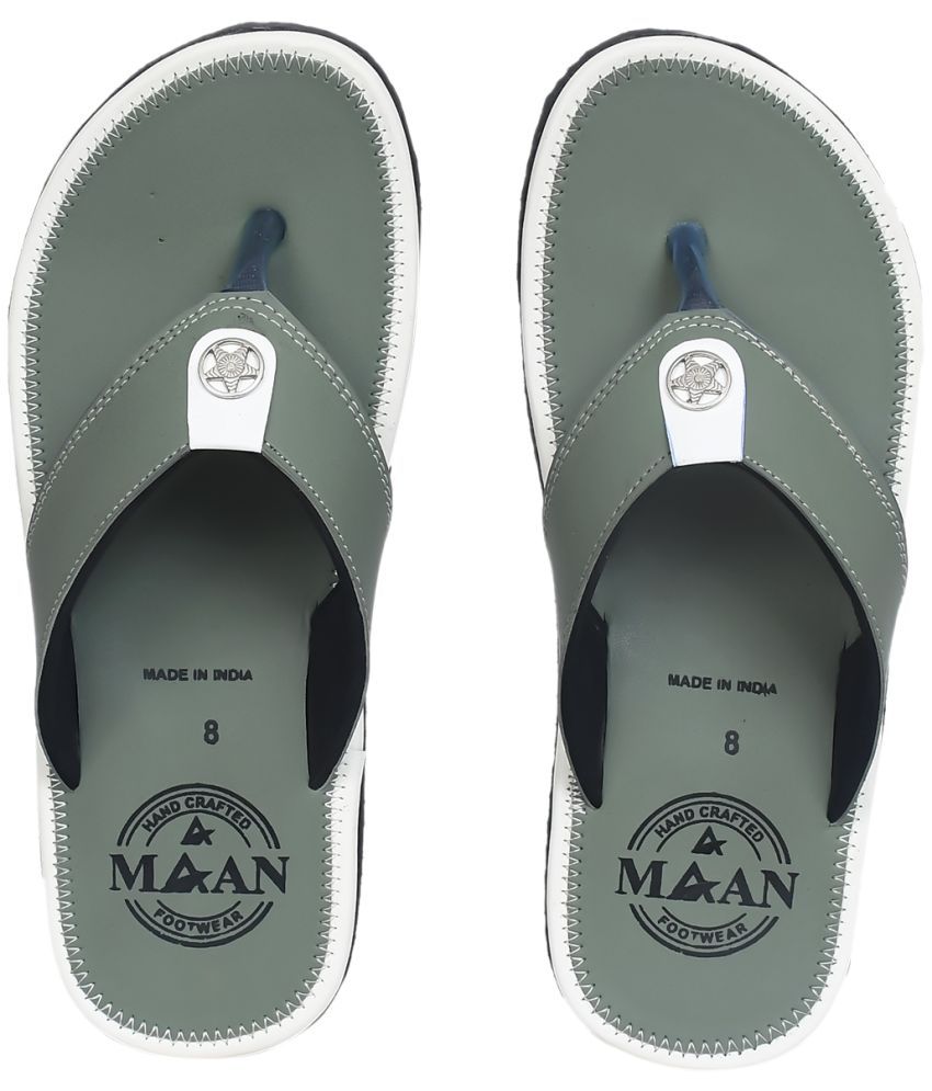     			MAAN Green Men's Thong Flip Flop