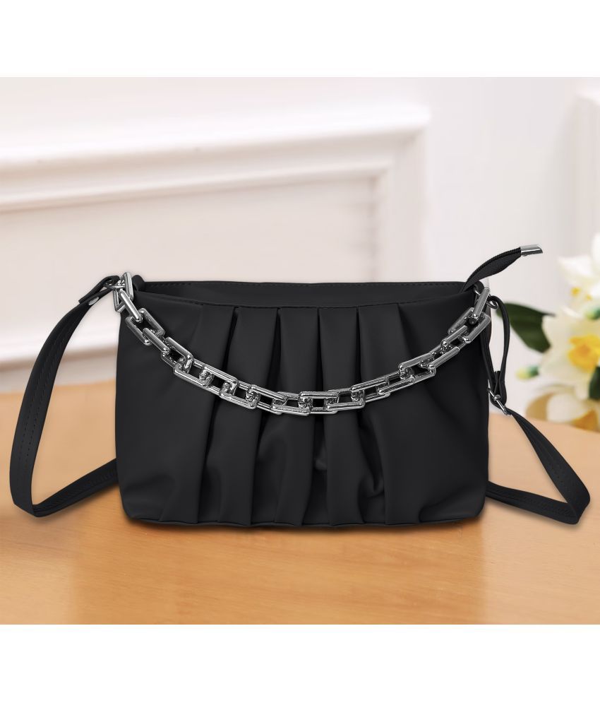     			Moonstar Bag Black PU Sling Bag