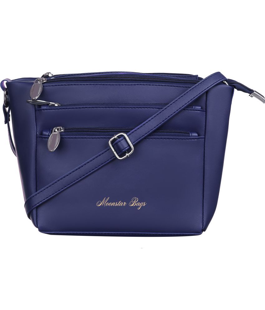     			Moonstar Bag Blue PU Sling Bag