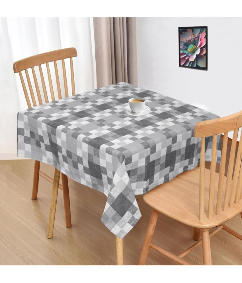     			Oasis Hometex Checks Cotton 2 Seater Square Table Cover ( 102 x 102 ) cm Pack of 1 Multi