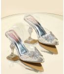 JM Looks Silver Women's Sandal Heels