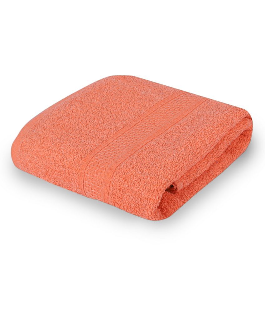    			FEZORA Cotton Solid 500 -GSM Bath Towel ( Pack of 1 ) - Orange