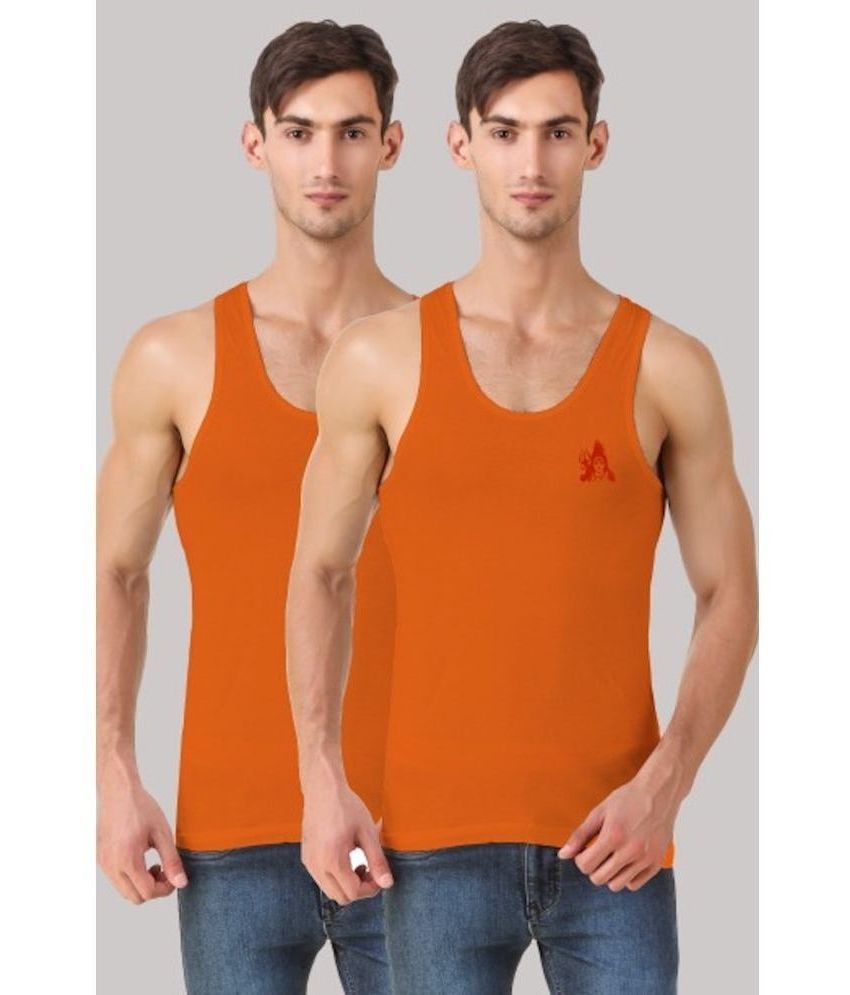     			HAP Pack of 2 Cotton Men's Vest ( Orange )