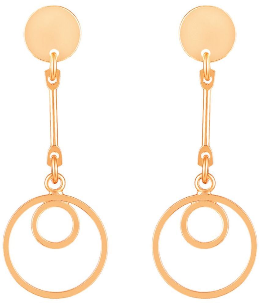     			LUV FASHION Rose Gold Drop Earrings ( Pack of 1 )