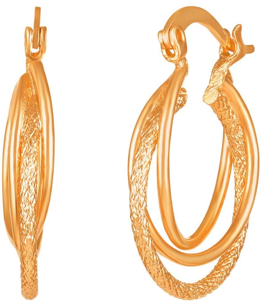     			LUV FASHION Rose Gold Hoops Earrings ( Pack of 1 )