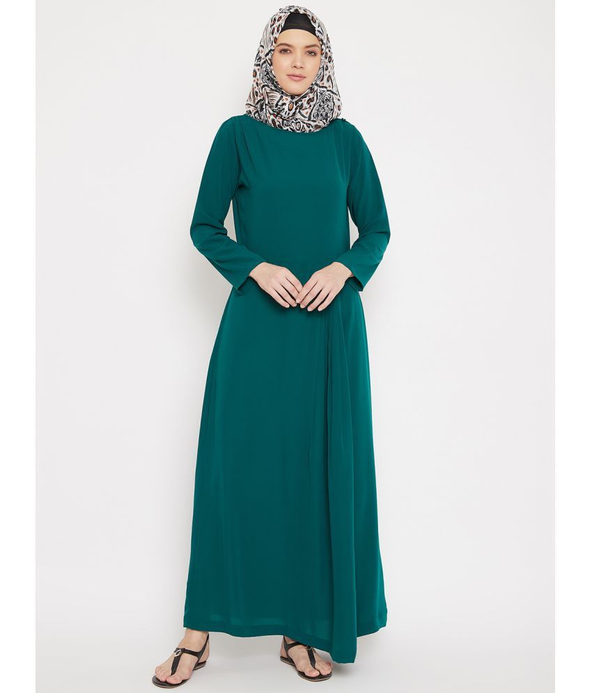     			Momin Libas Green Polyester Stitched Burqas without Hijab - Single