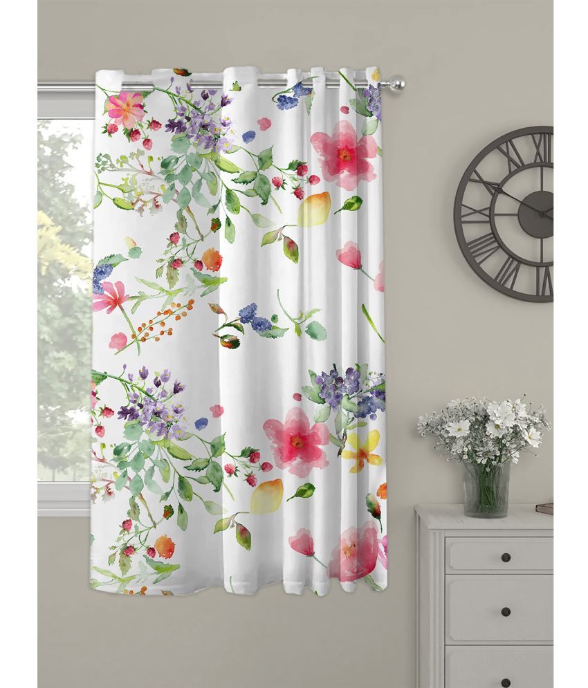     			Oasis Hometex Floral Room Darkening Eyelet Curtain 5 ft ( Pack of 1 ) - Multicolor